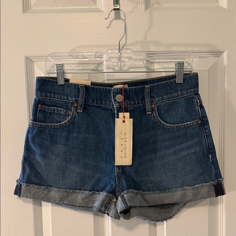 Alice + Olivia Dark Blue Jean Shorts